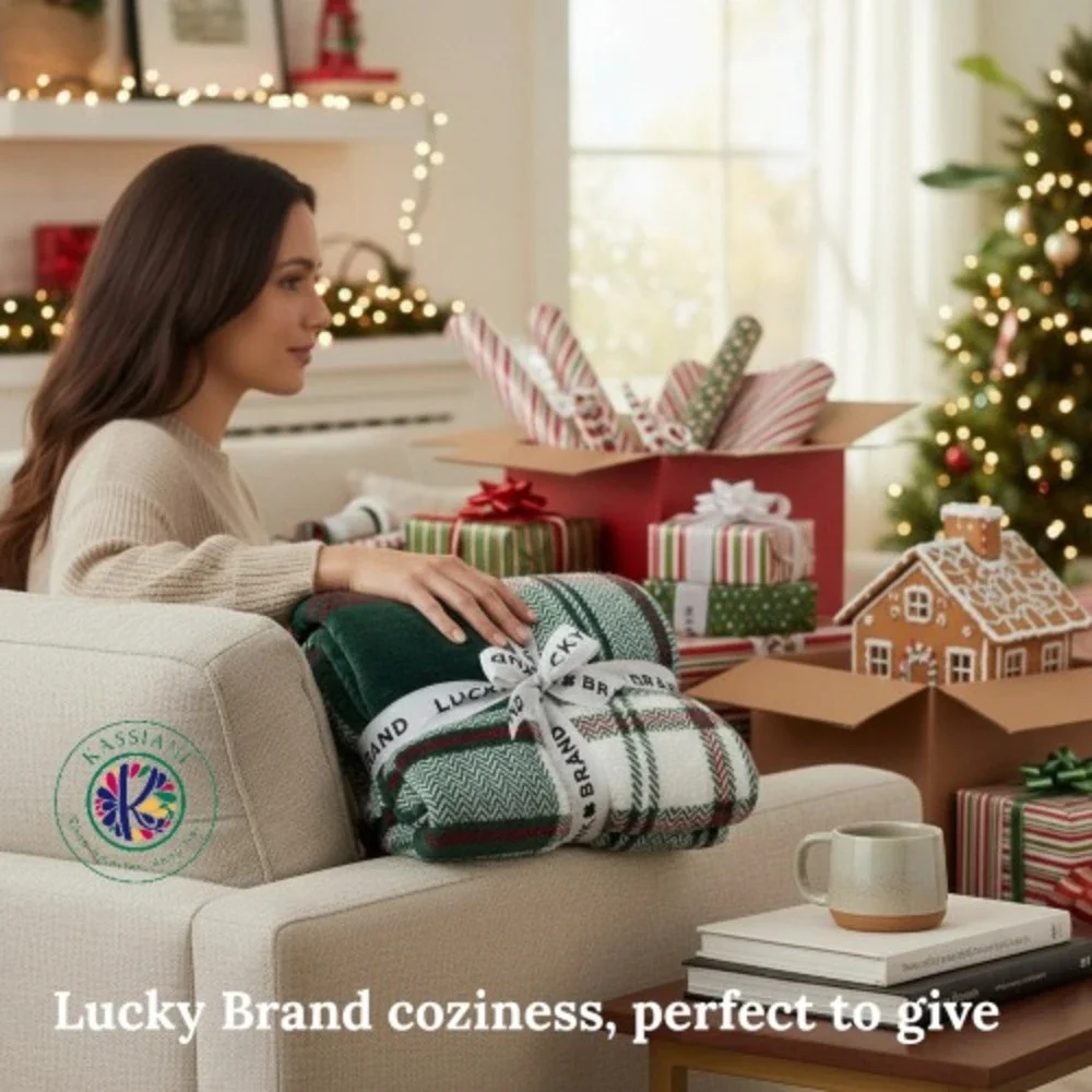 Lucky‎ Brand Oversized King Plush Blanket 108